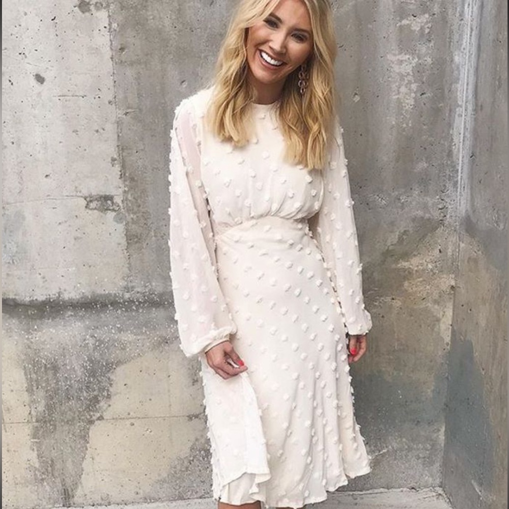 NWT cream Swiss dot dress by Chicwish size XS